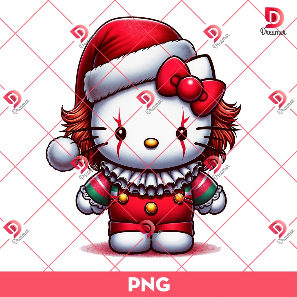 Bundle Hello Kitty Horror Killers Halloween PNG, Hello Kitty Horror Friends Movie PNG Bundle 17 Merry Christmas Hello Kitty Pennywise PNG, Horror Kitty Christmas PNG