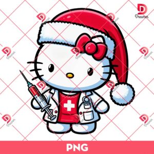 Merry Christmas Hello Kitty Phlebotomist PNG, Hello Kitty In Hospital PNG, Kitty Christmas PNG