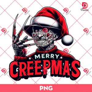 Merry Creepmas Freddy Krueger PNG, Killer Christmas PNG, Horror Character Merry Christmas PNG