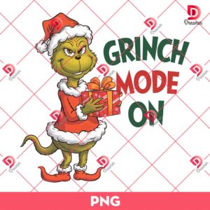 Merry Grinchmas PNG, Grinch Mode ON PNG, Christmas Grinch PNG