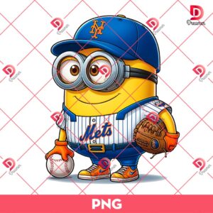 Minion New York Mets Player PNG, Cartoon Baseball PNG
