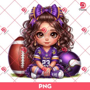 Bundle Minnesota Vikings NFL PNG, Football Vikings Cartoon Characters Bundle PNG 39 Minnesota Vikings Cute Girl PNG, Cartoon Girl Vikings Football PNG