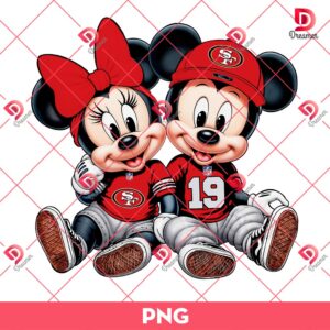 Minnie And Mickey San Francisco 49ers PNG, Disney Football 49ers Team PNG