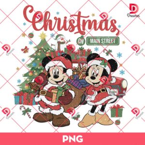 Minnie Mickey Merry Christmas PNG, Disney Christmas On Main Street PNG