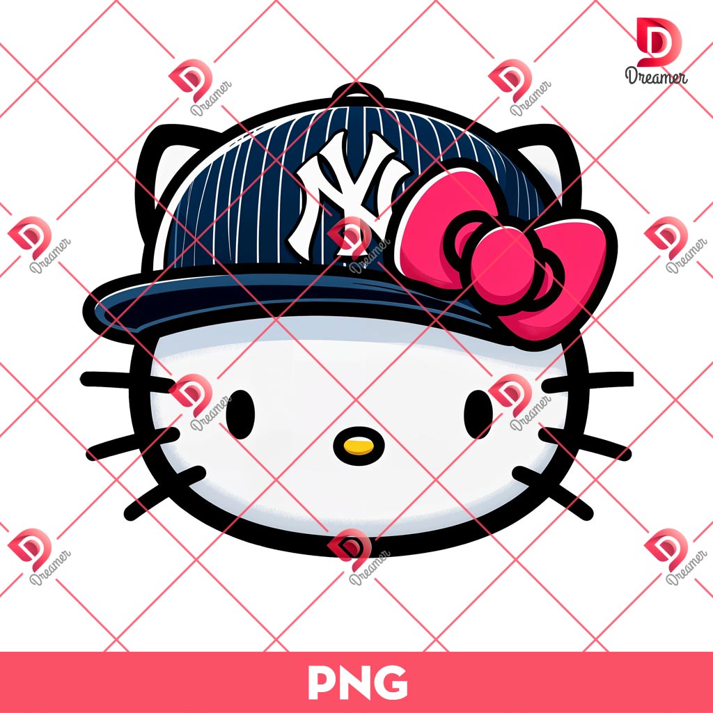 New York Yankees Hello Kitty Face PNG, Hello Kitty Baseball NY Yankees PNG 1 New York Yankees Hello Kitty Face PNG, Hello Kitty Baseball NY Yankees PNG