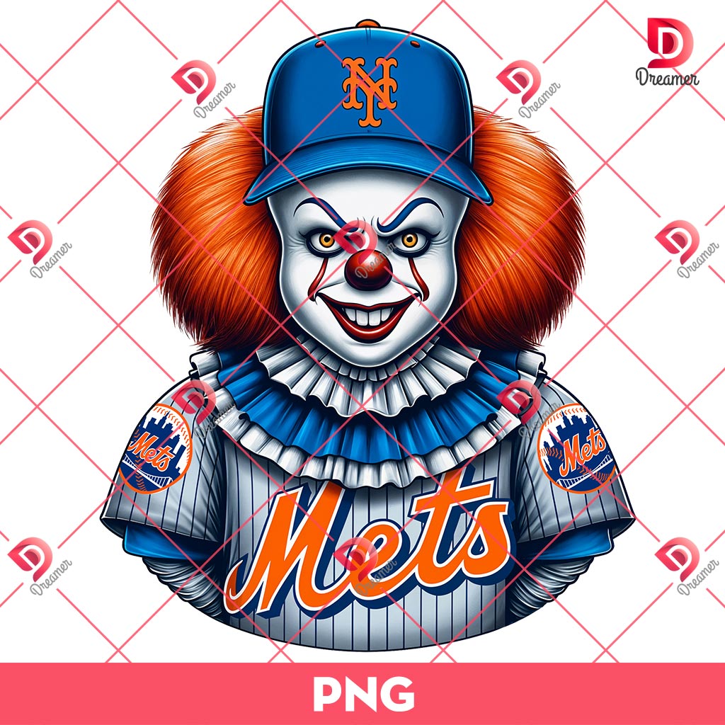 Pennywise Baseball NY Mets PNG, Horror Killer Baseball PNG 1 Pennywise Baseball NY Mets PNG, Horror Killer Baseball PNG