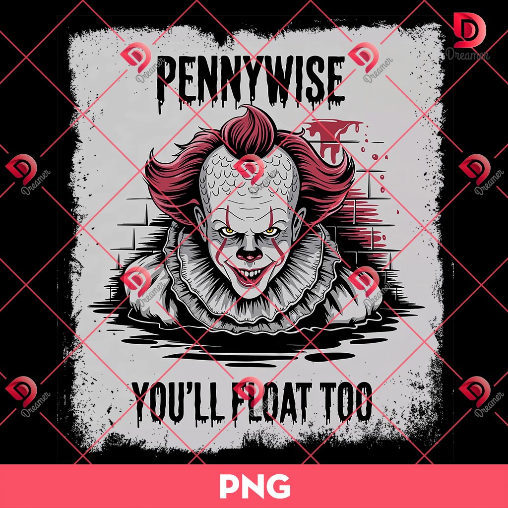 Pennywise Horror Halloween PNG, You Will Float Too Pennywise PNG 2 Pennywise Horror Halloween PNG, You Will Float Too Pennywise PNG