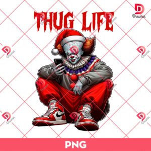 Pennywise Thug Life Christmas PNG, Horror Christmas PNG