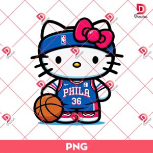 Philadelphia 76ers Hello Kitty Player PNG, Hello Kitty Basketball PNG