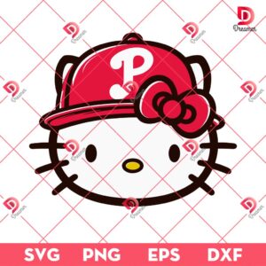 Philadelphia Phillies Hello Kitty Face SVG PNG, Hello Kitty Baseball Phillies SVG PNG