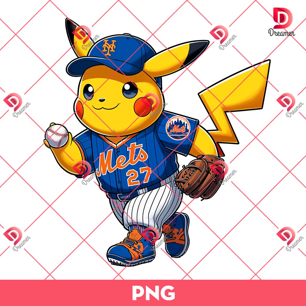 Pikachu New York Mets PNG, Pokemon Pikachu Baseball PNG 1 Pikachu New York Mets PNG, Pokemon Pikachu Baseball PNG