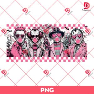 Pink Horror Movie Characters PNG, Halloween Horror Killers PNG