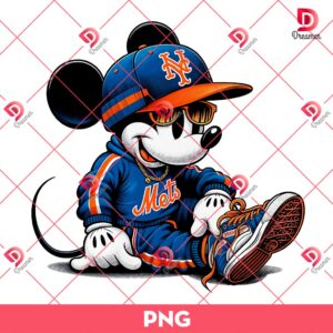 Retro New York Mets Mickey Mouse PNG, Disney Mouse Baseball PNG