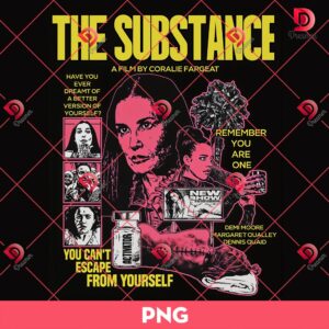 Retro The Substance PNG, The Substance Movie PNG