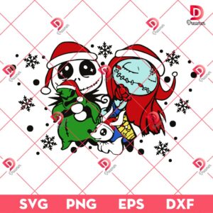 Sally And Jack Skellington SVG PNG, Nightmare Before Christmas SVG PNG, Christmas Movie Cartoon SVG PNG