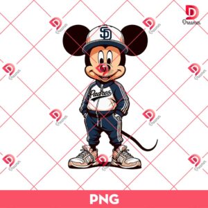 San Diego Padres Mickey Mouse PNG, Disney Baseball PNG