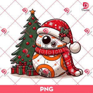 Star Wars BB-8 Merry Christmas PNG, Christmas Star Wars Movie PNG