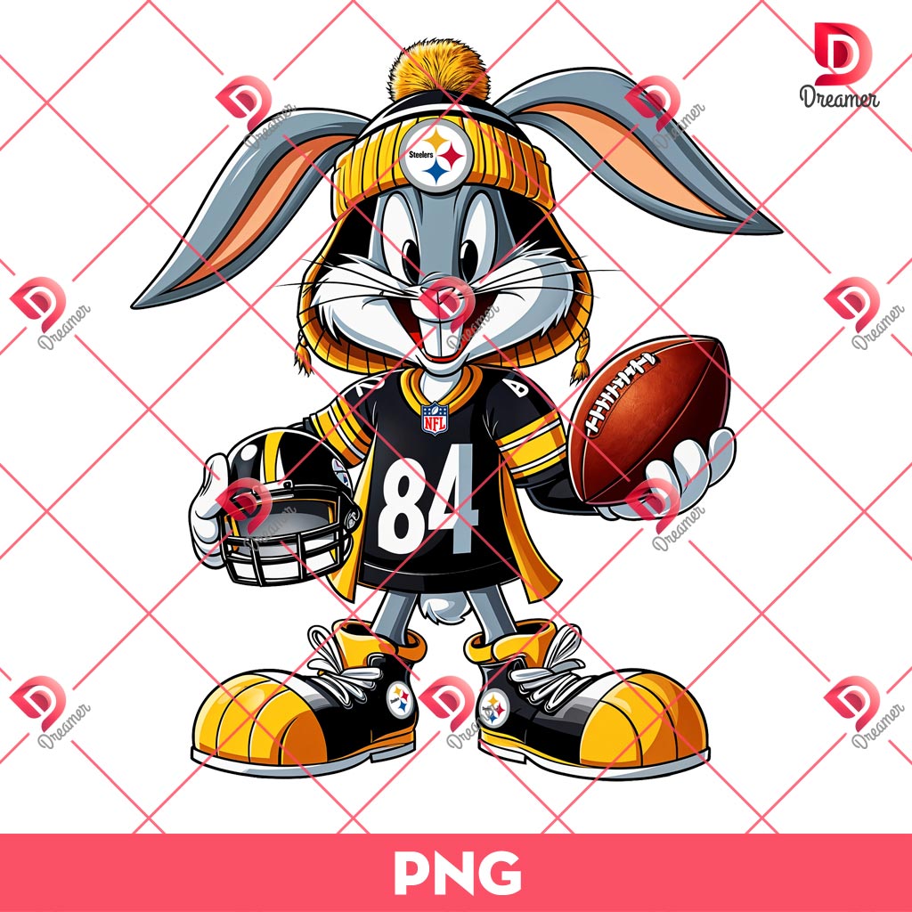 Bundle Pittsburgh Steelers NFL PNG, Football Steelers Cartoon Characters Bundle PNG 16 Steelers Football Bugs Bunny PNG, Cartoon NFL Pittsburgh Steelers PNG