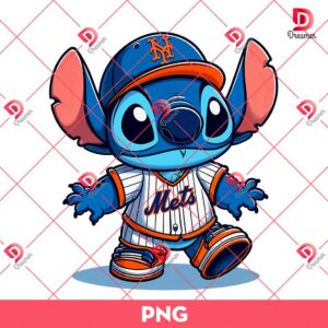 Stitch New York Mets Baseball PNG, MLB Stitch NY Mets PNG