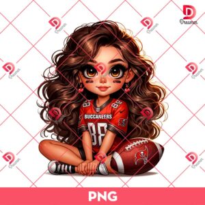 Tampa Bay Buccaneers Cute Girl PNG, Cute Cartoon Girl NFL Football PNG