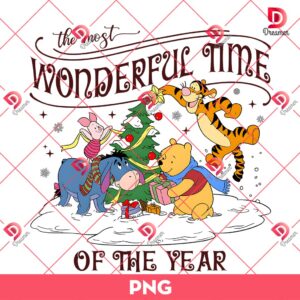 The Most Wonderful Time Of The Year PNG, Winnie The Pooh Christmas PNG