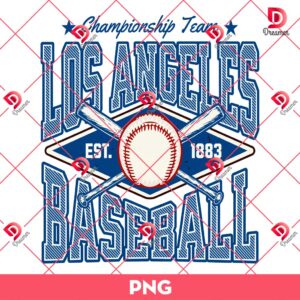 Vintage Los Angeles Baseball PNG, Championship Team PNG, LA Dodgers Baseball PNG
