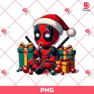 Cute Baby Deadpool Christmas PNG, Superhero Merry Christmas PNG