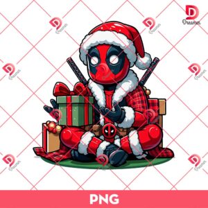 Deadpool Merry Christmas PNG, Superhero Christmas PNG