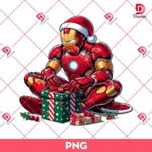Iron Man Merry Christmas PNG, Superhero Christmas PNG