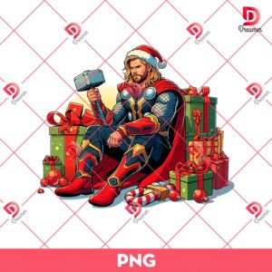 Thor Merry Christmas PNG, Superhero Christmas PNG