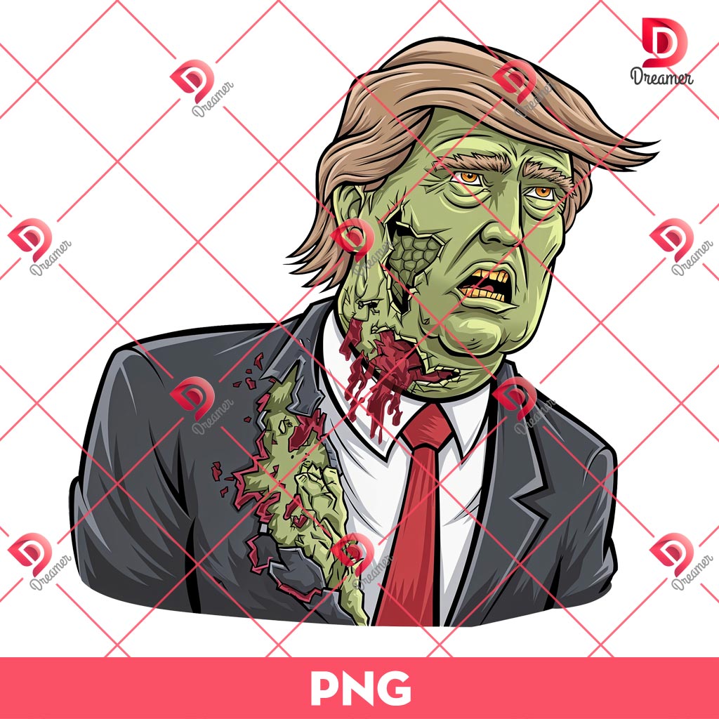 Bundle Trump Zombie PNG, Trump Zombie Make Halloween Great Again PNG Bundle 6 Zombie Trump PNG 2