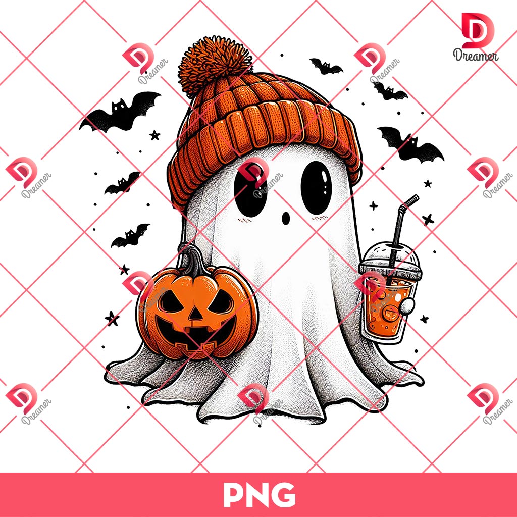 Cute Ghost Halloween Design PNG, Spooky Season PNG 1 Cute Ghost Halloween Design PNG, Spooky Season PNG