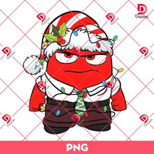 Anger Christmas PNG, Merry Christmas Inside Out Movie Cartoon PNG