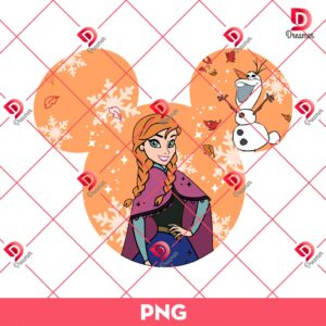 Anna Princess In Disney Mouse Head PNG, Disney Princess PNG