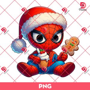 Baby Spiderman Christmas PNG, Cute Superhero Merry Christmas PNG