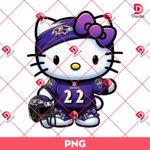 Baltimore Ravens Hello Kitty PNG, NFL Football Ravens Hello Kitty PNG