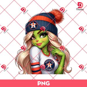 Beautiful Grinch Girl MLB Houston Astros PNG, Baseball Grinchmas Astros Team PNG