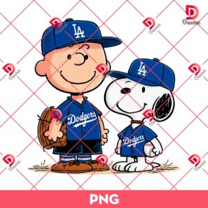 Bundle Snoopy And Charlie Brown LA Dodgers PNG, Peanuts Cartoon Los Angeles Dodgers MLB PNG Bundle