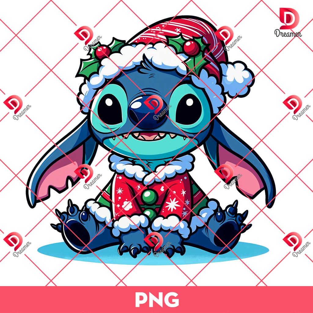 Bundle Stitch Merry Christmas PNG, Stitch Xmas Santa PNG Bundle 2 Bundle Stitch 1