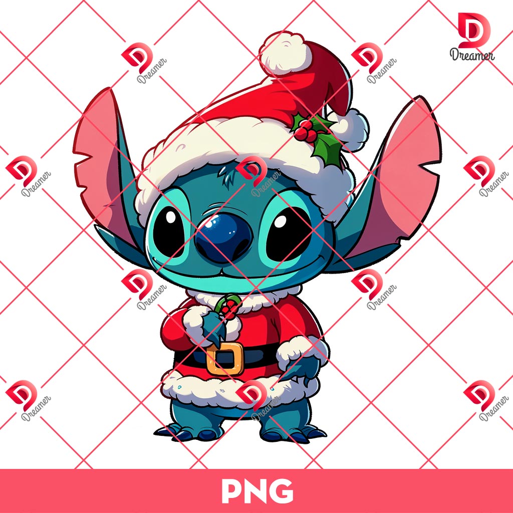 Bundle Stitch Merry Christmas PNG, Stitch Xmas Santa PNG Bundle 3 Bundle Stitch 2