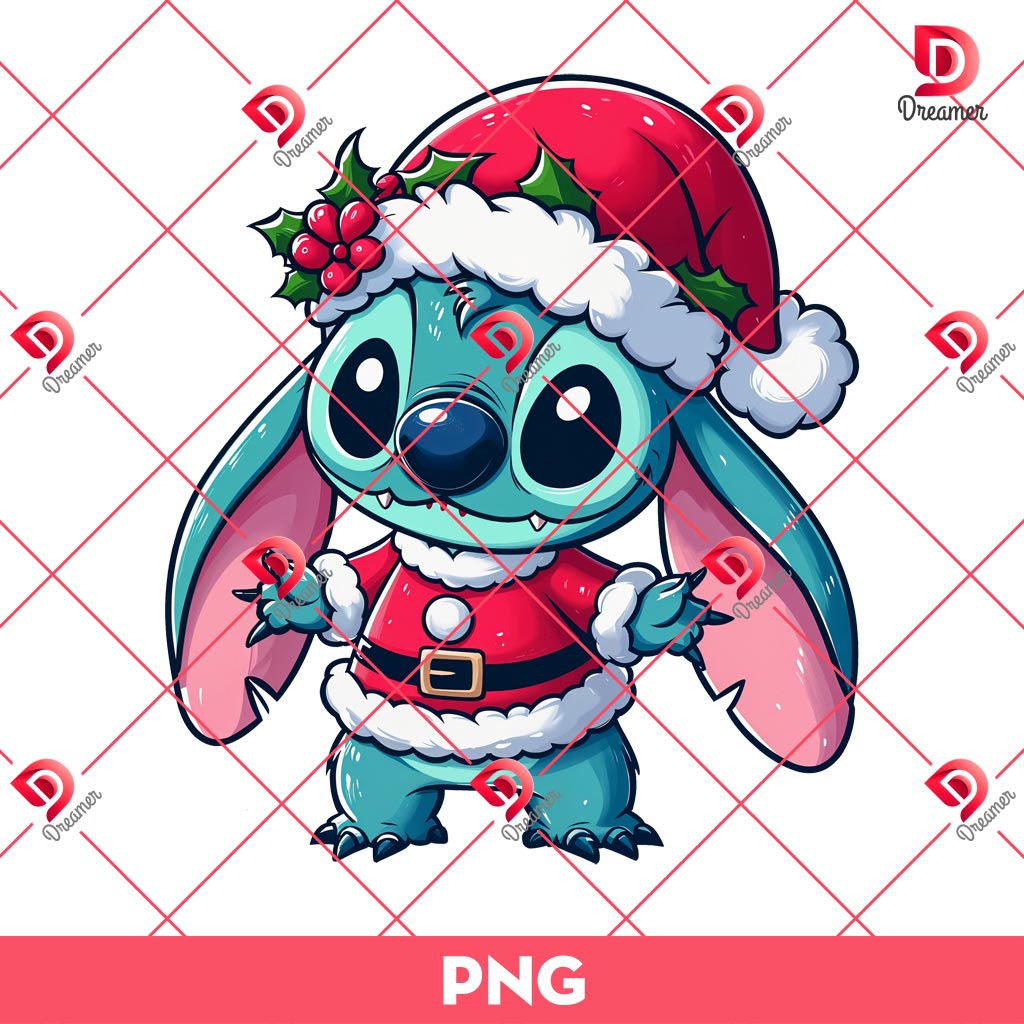 Bundle Stitch Merry Christmas PNG, Stitch Xmas Santa PNG Bundle 5 Bundle Stitch 4