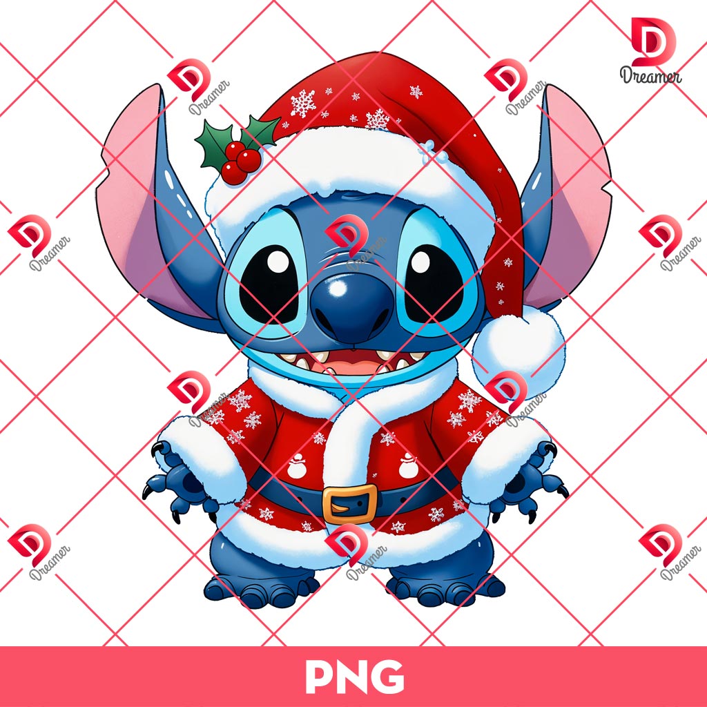 Bundle Stitch Merry Christmas PNG, Stitch Xmas Santa PNG Bundle 7 Bundle Stitch 6