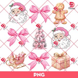 Christmas Coquette Santa Claus PNG, Merry Christmas PNG