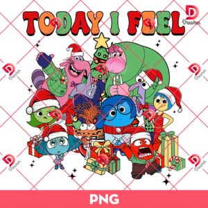 Christmas Today I Feel Inside Out PNG, Inside Out Cartoon Characters Merry Christmas PNG