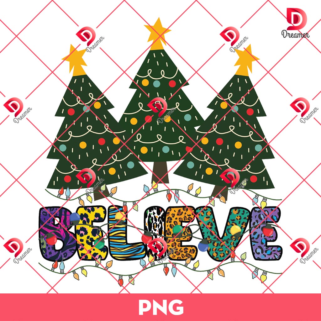 Christmas Trees Believe PNG, Christmas Lights PNG 2 Christmas Trees Believe PNG, Christmas Lights PNG