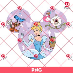 Cinderella Princess In Disney Mouse Head PNG, Disney Princess PNG