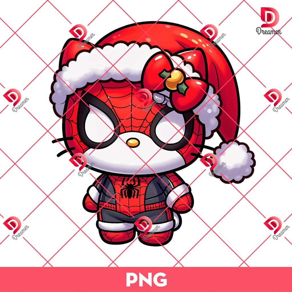 Cute Hello Kitty Spiderman Christmas PNG, Merry Christmas Superhero Kitty PNG 2 Cute Hello Kitty Spiderman Christmas PNG, Merry Christmas Superhero Kitty PNG