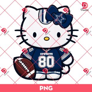 Dallas Cowboys Hello Kitty Player PNG, Kitty NFL Cowboys Football Team PNG