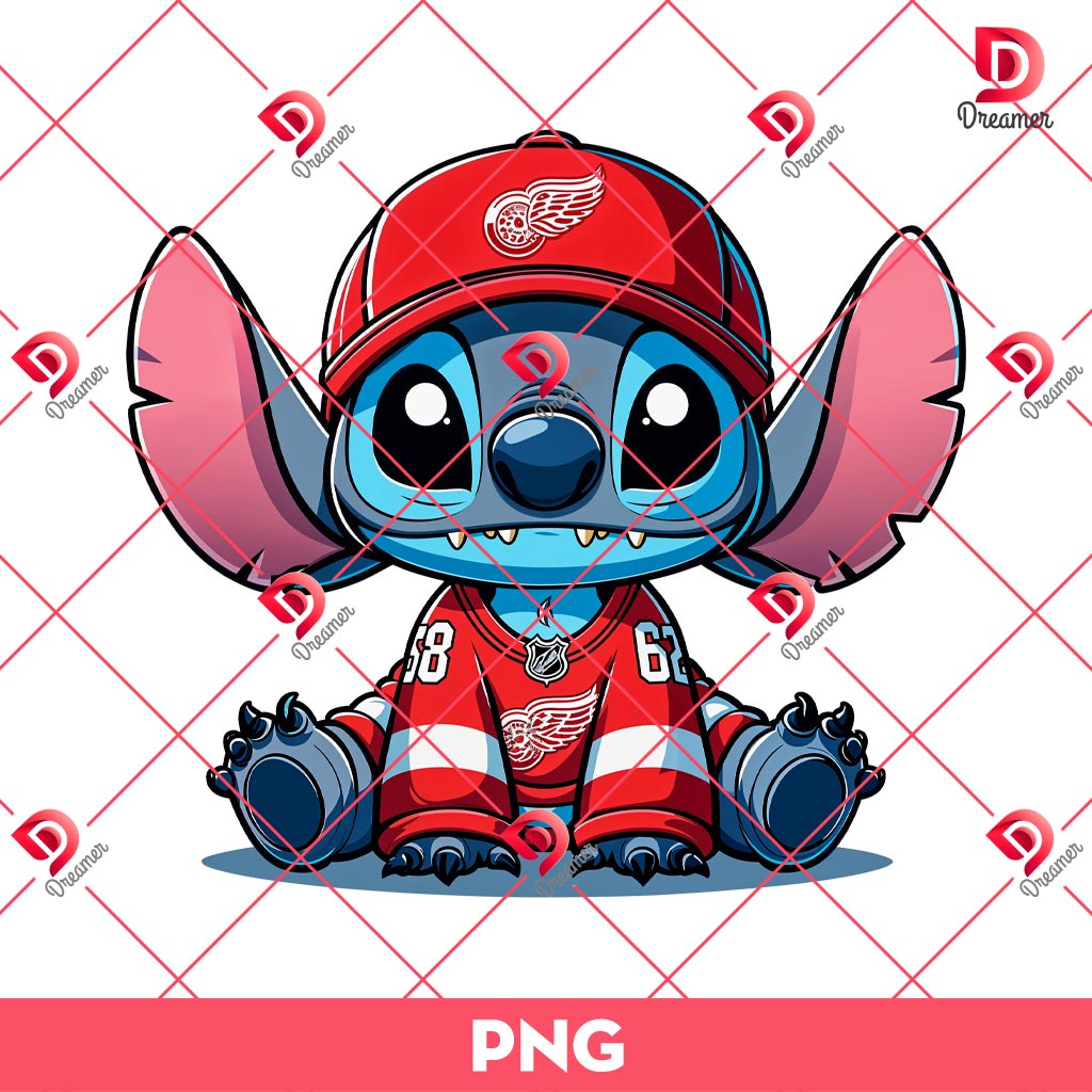 Detroit Red Wings Disney Stitch PNG, Cartoon Disney Lilo Stitch NHL Hockey PNG 1 Detroit Red Wings Disney Stitch PNG, Cartoon Disney Lilo Stitch NHL Hockey PNG