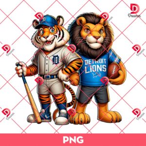 Detroit Sport Lions And Tigers PNG, Detroit Baseball And Football PNG